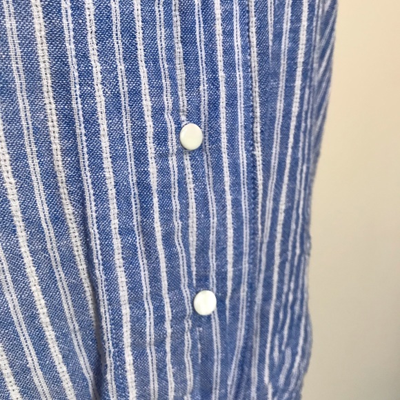 Rails Sloane Azure Stripe Button Down Tie Front Light Blue White Large - Picture 8 of 16